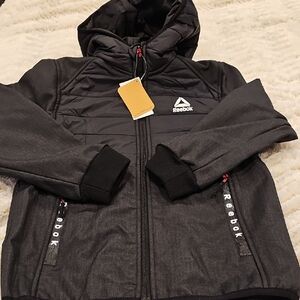 Reebok Charcoal and Black Quilted Jacket